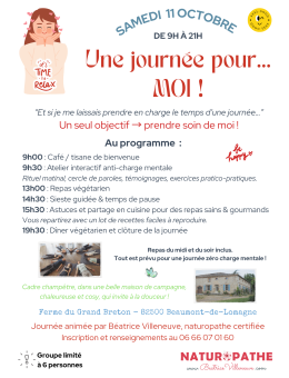 Une journée pour moi de Octobre 2025
